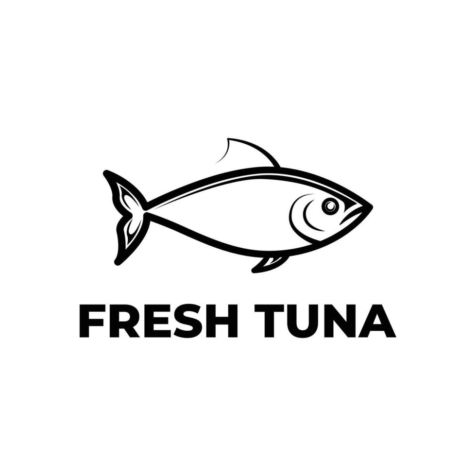 fresh tuna logo design concept idea vintage style vector