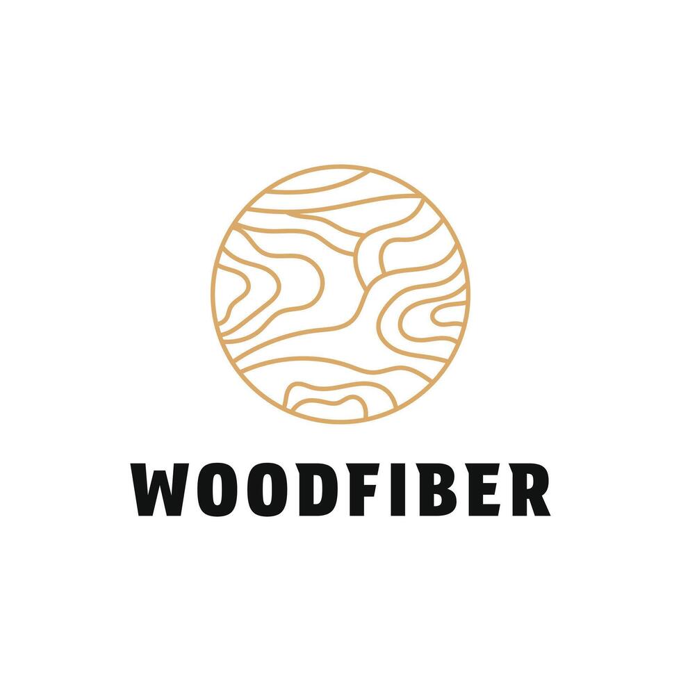 wood grain logo design concept idea with label circle vector