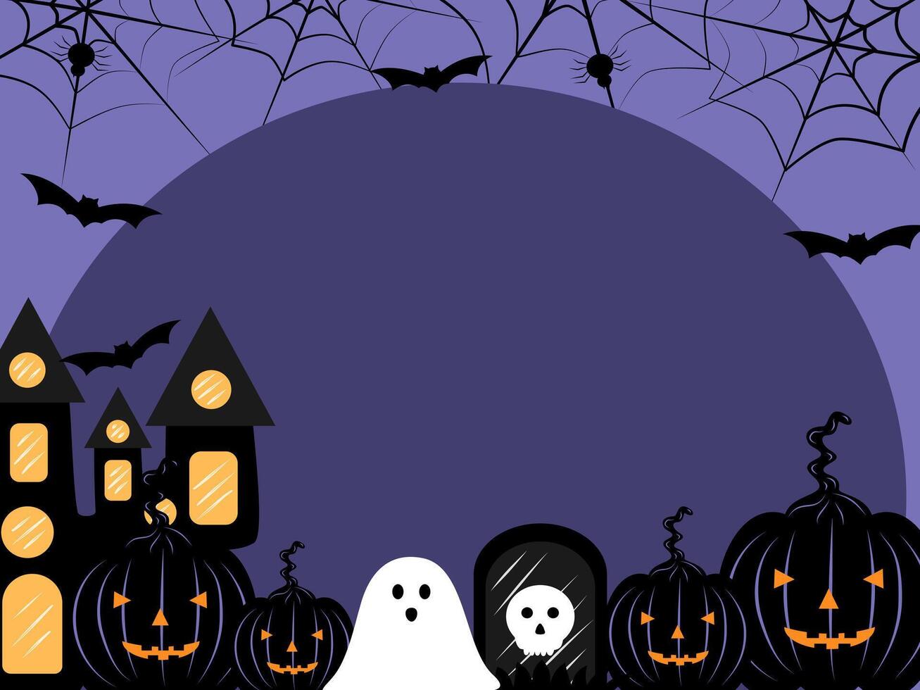 Spooky night background for Halloween banner. vector