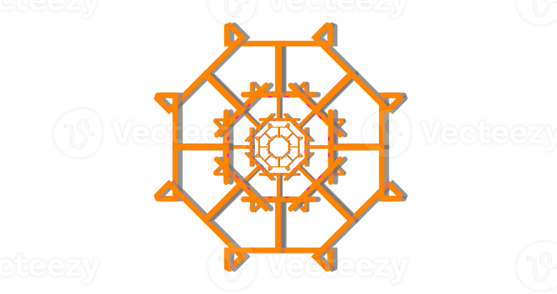 orange and white geometric pattern on transparent background png