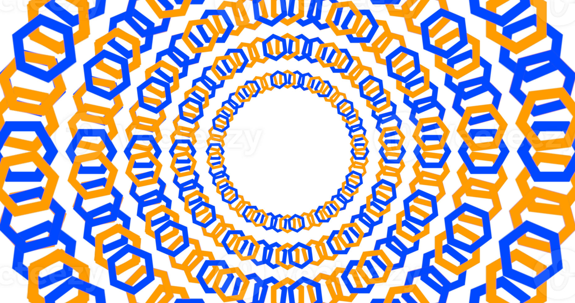 a circular pattern with blue and orange lines png