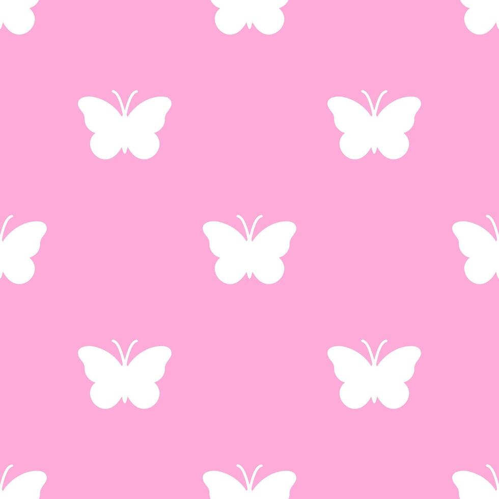 Y2k seamless pattern with butterfly. Background in trendy retro trippy 2000s style. Pink color. Cute texture for surface design. vector