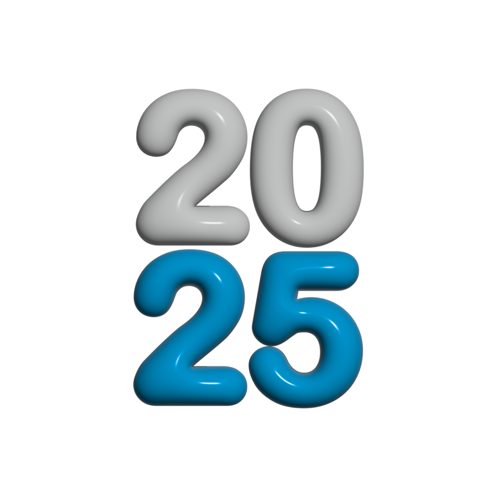 Happy New Year 3d typography png