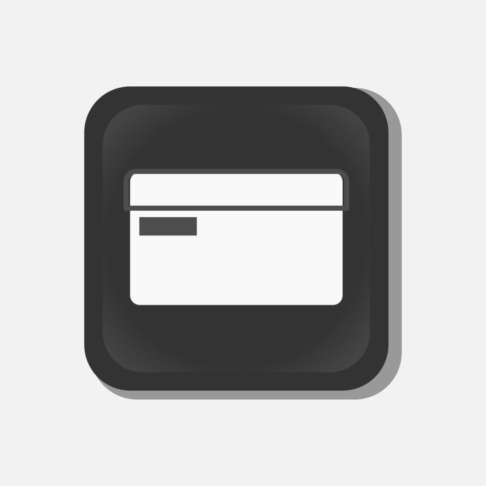 black and white credit card icon illustration vector