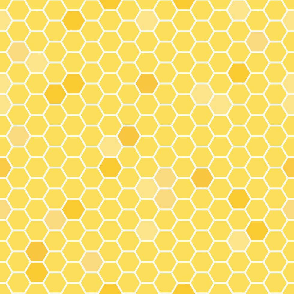 Honeycomb hexagonal seamless pattern. Yellow, orange beehive background. Gradation color. Honeycomb, bees hive cells pattern. Grid design. Flat illustration vector