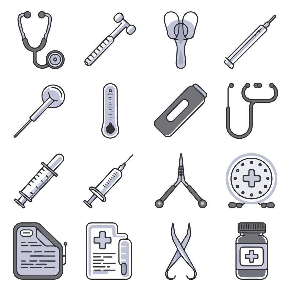 a group of different medical symbols vector