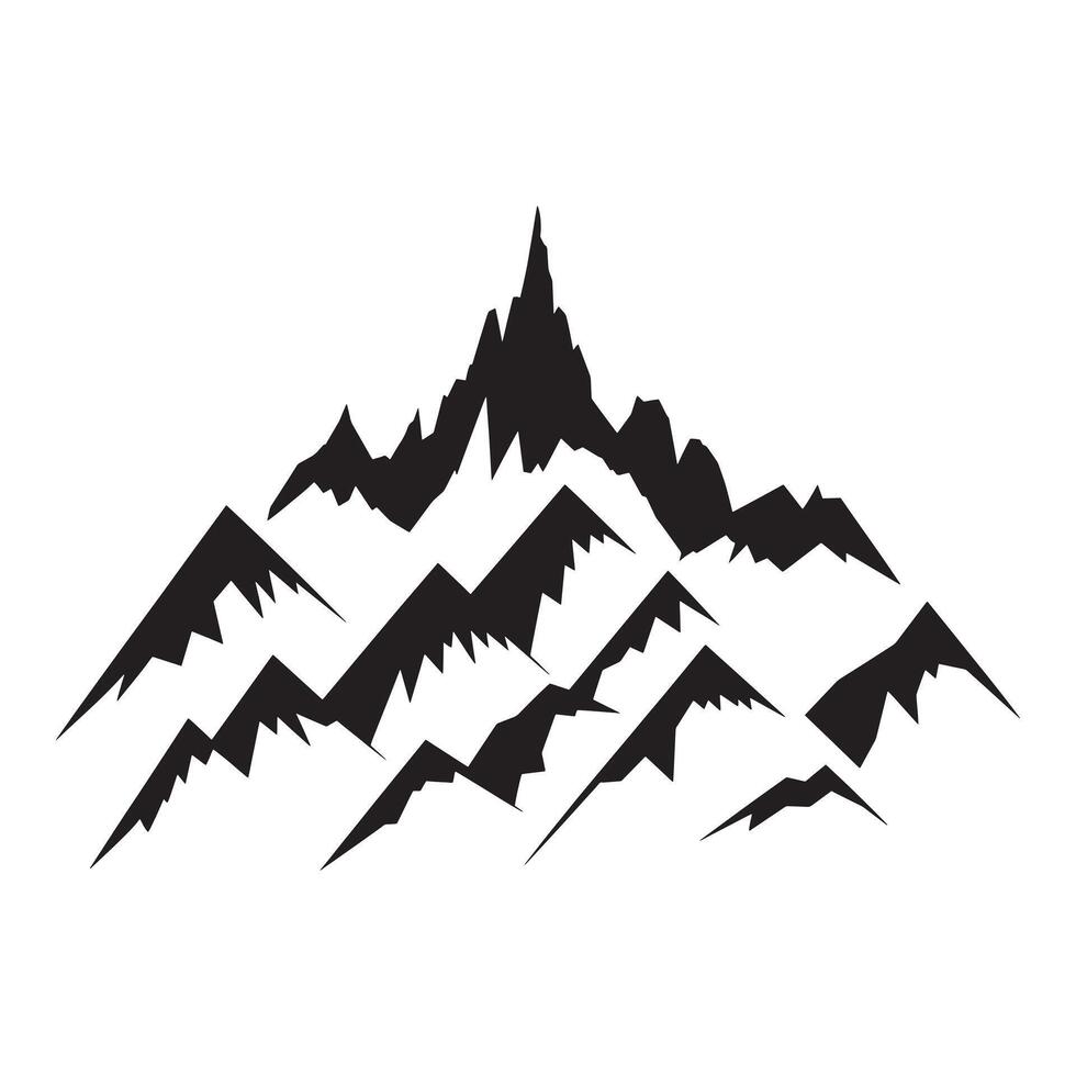 a collection of mountains with trees vector