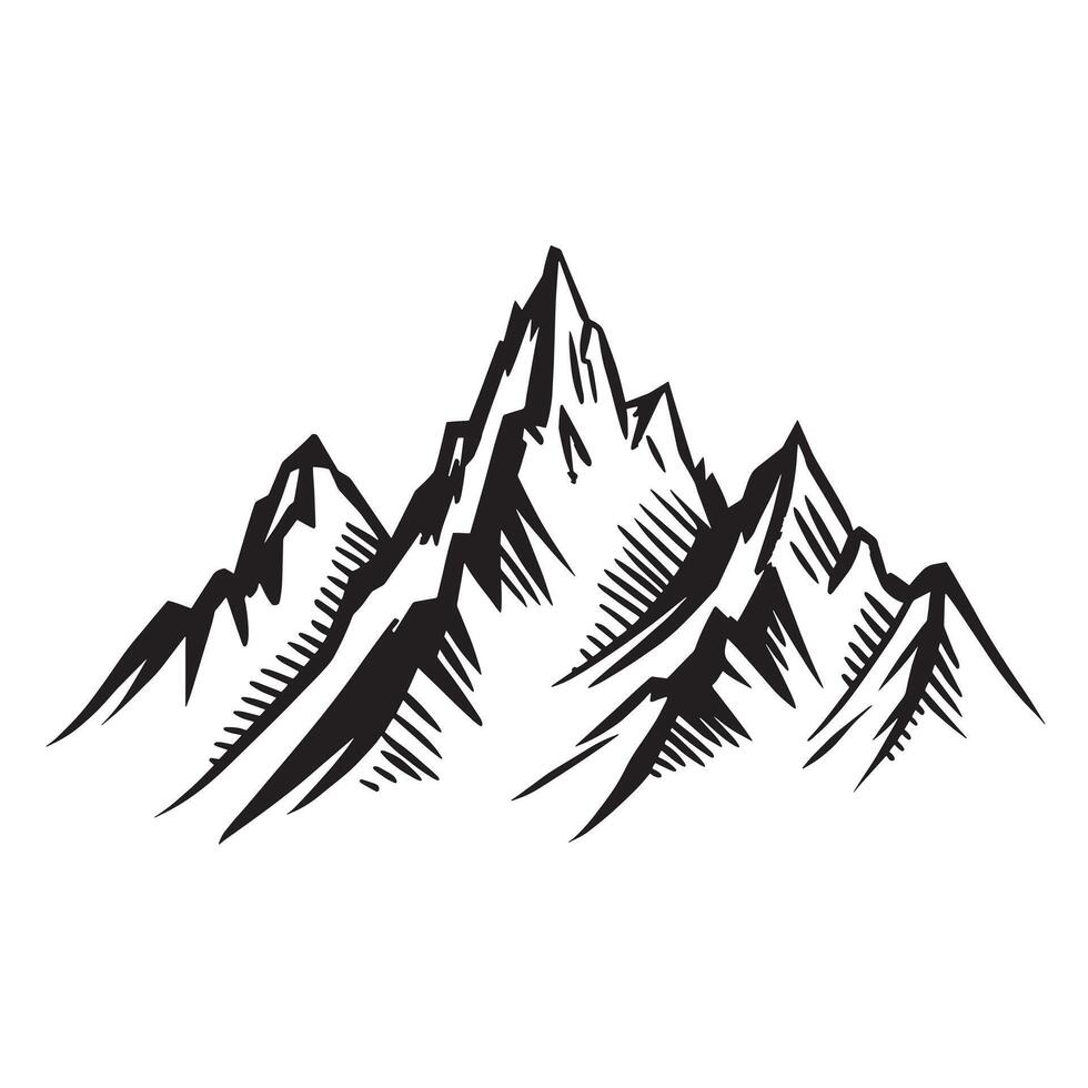 a drawing of some mountains with the words snow on it vector