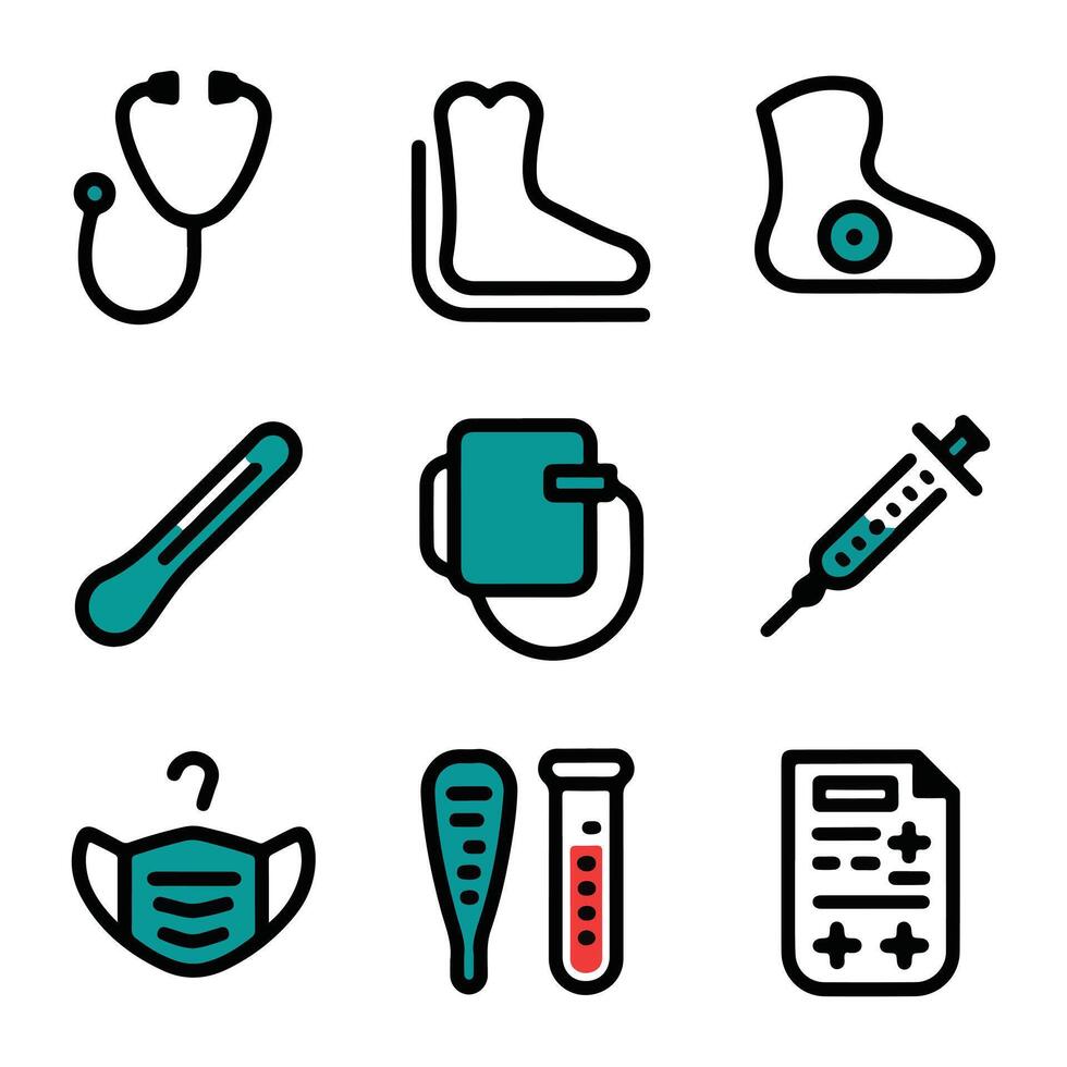 a collection of different items including a shoe and a pair of gloves vector