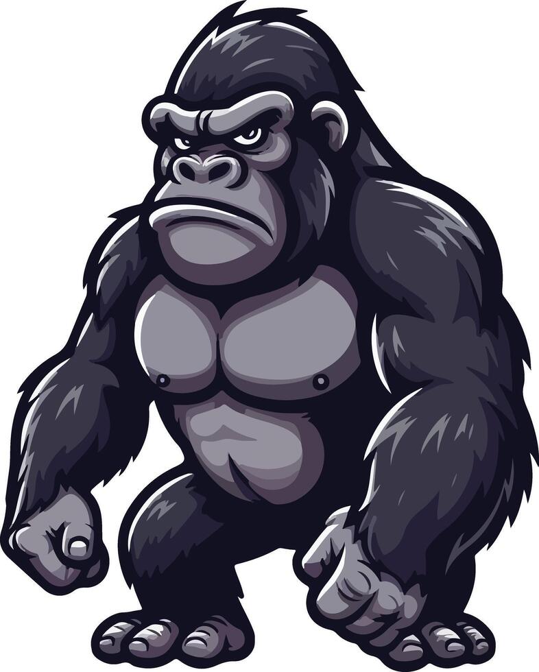 Close up on beautiful gorilla in the wild vector