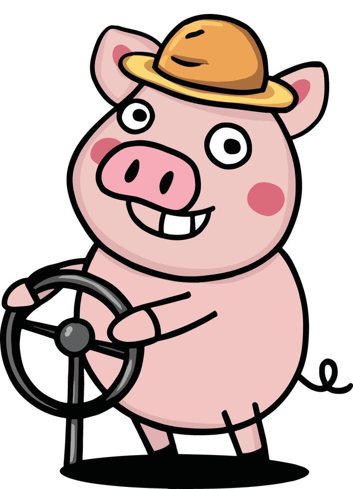 cute pig cartoon vector