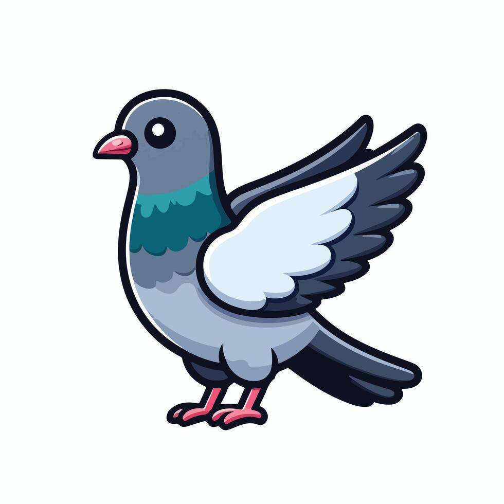 Cute Dove bird cartoon illustration vector