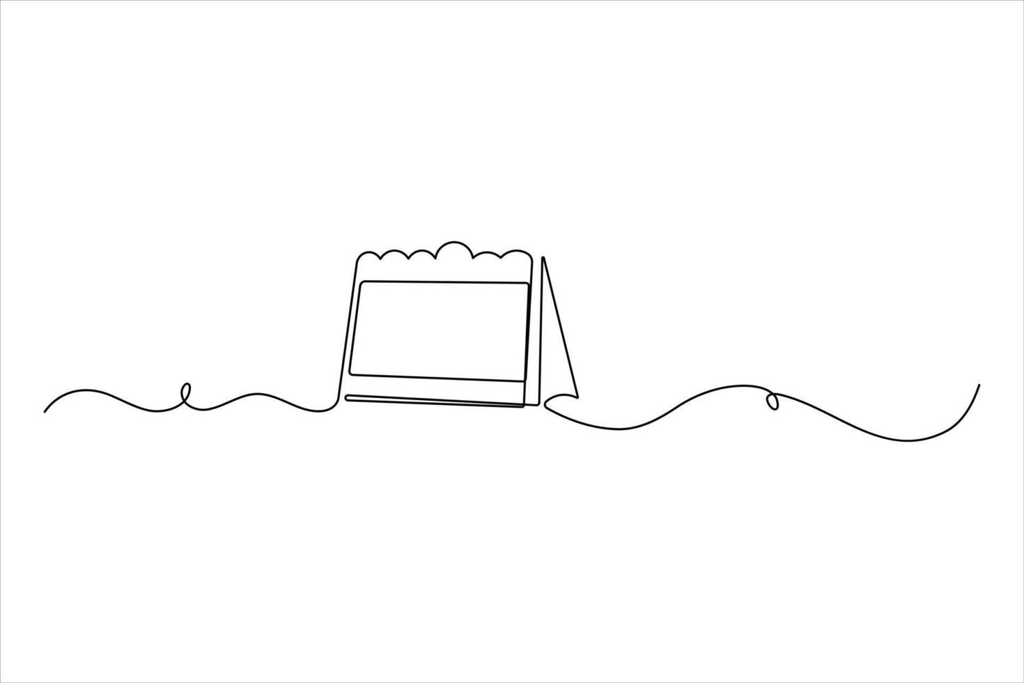 Clean one line drawing of table calendar for modern projects vector