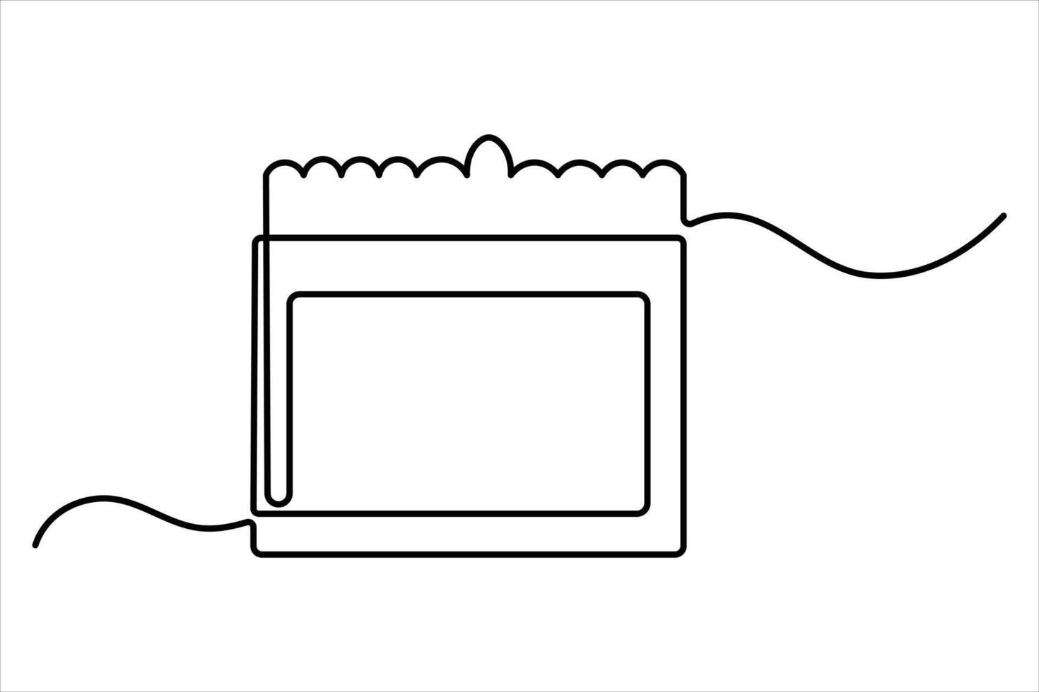 Elegant one line calendar sketch for contemporary graphic projects vector