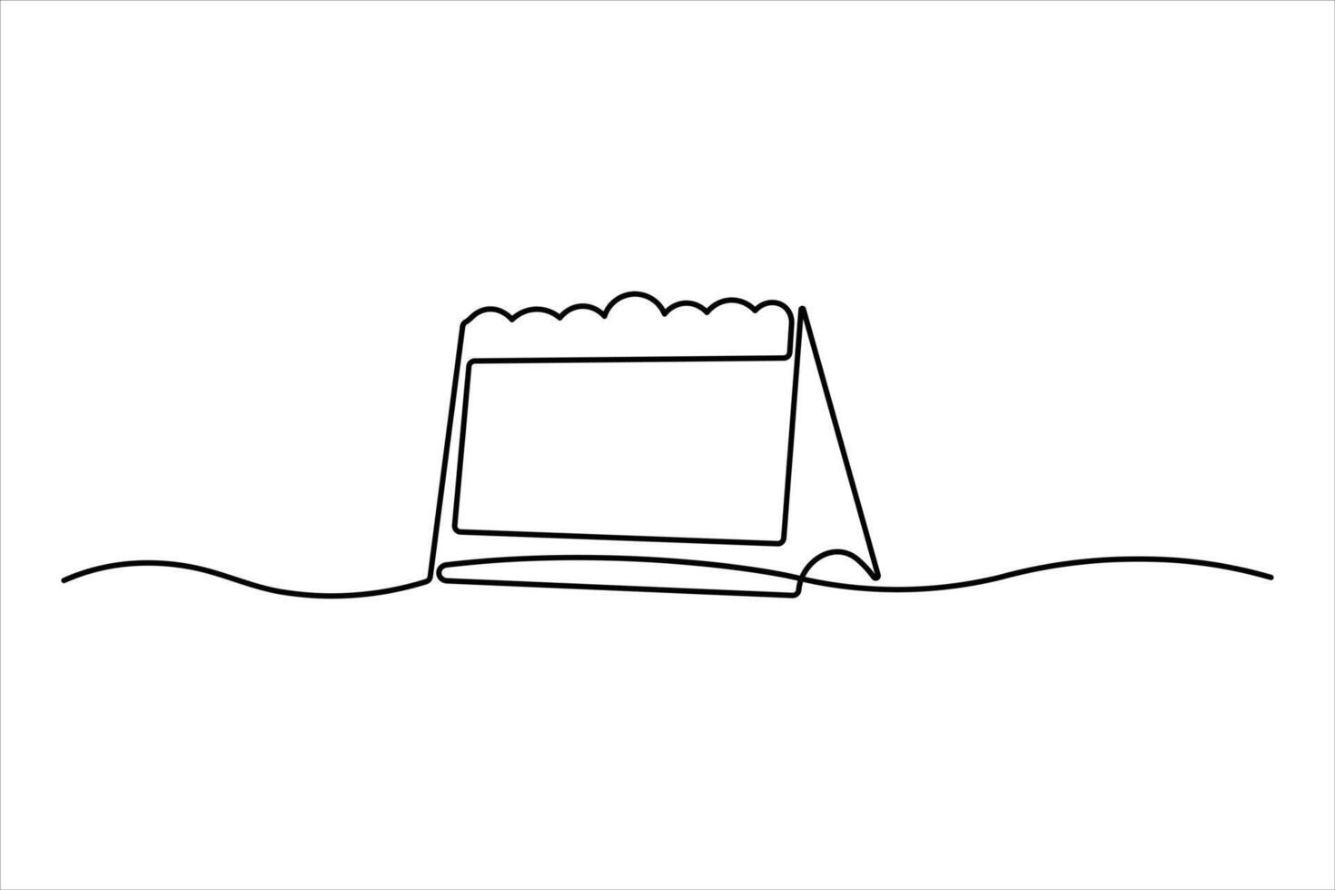Elegant one line art of table calendar for stylish illustrations vector