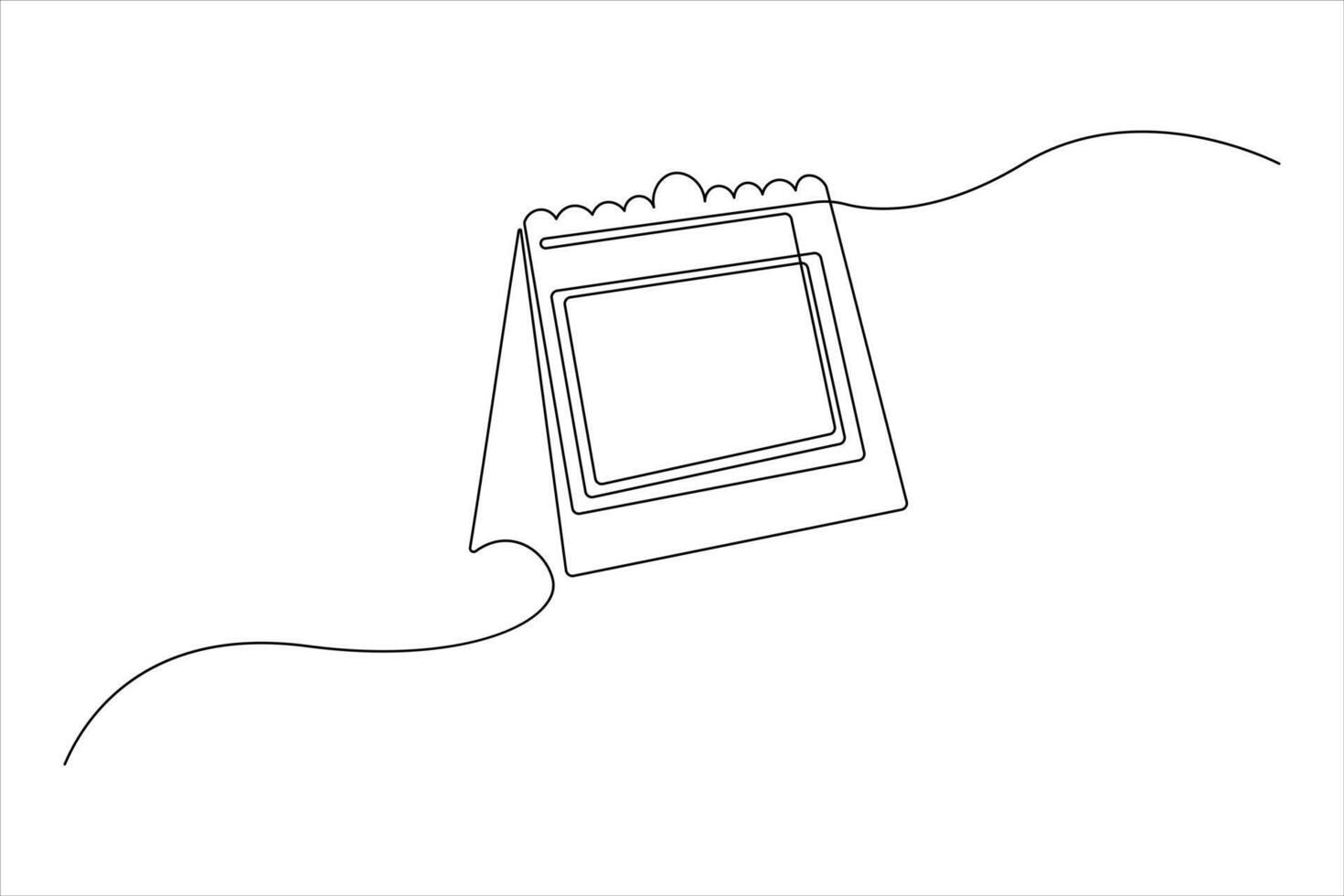 Contemporary one line drawing of calendar for trendy artwork vector