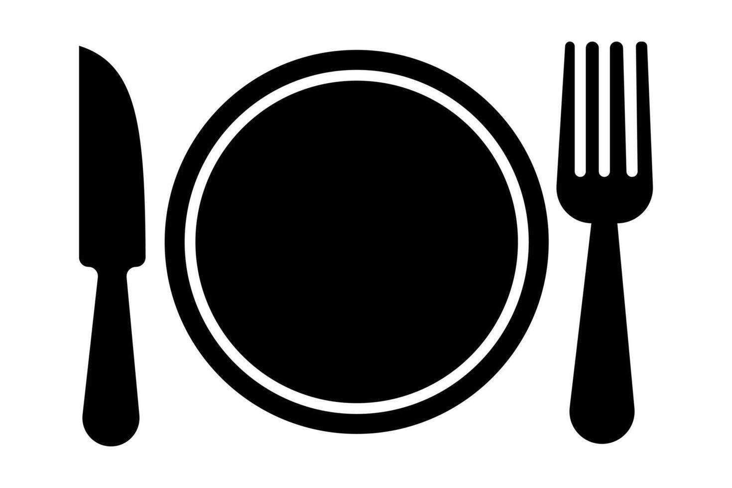 Clean knife and fork silhouette for modern restaurant branding vector