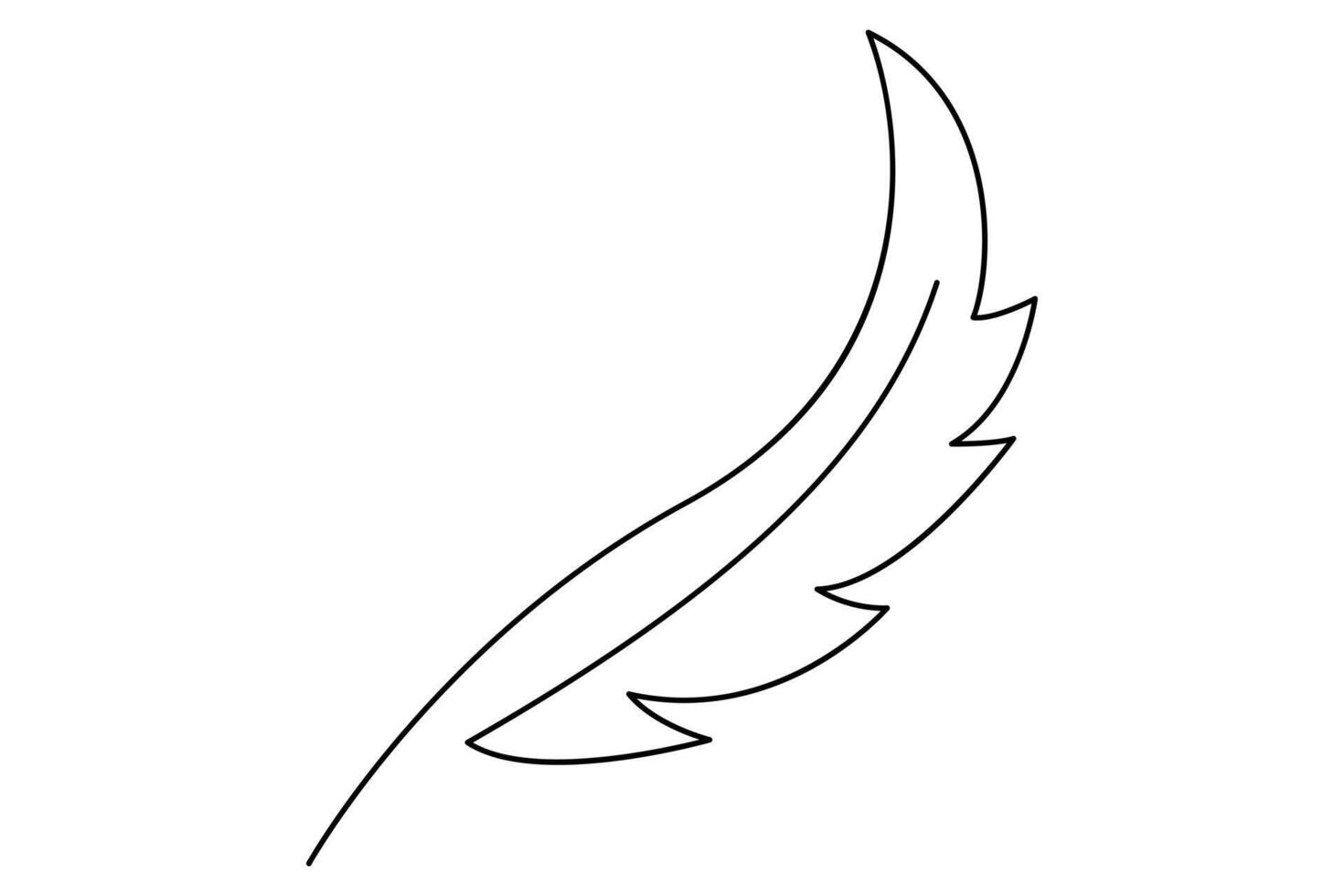 Elegant one line feather illustration for minimal projects vector