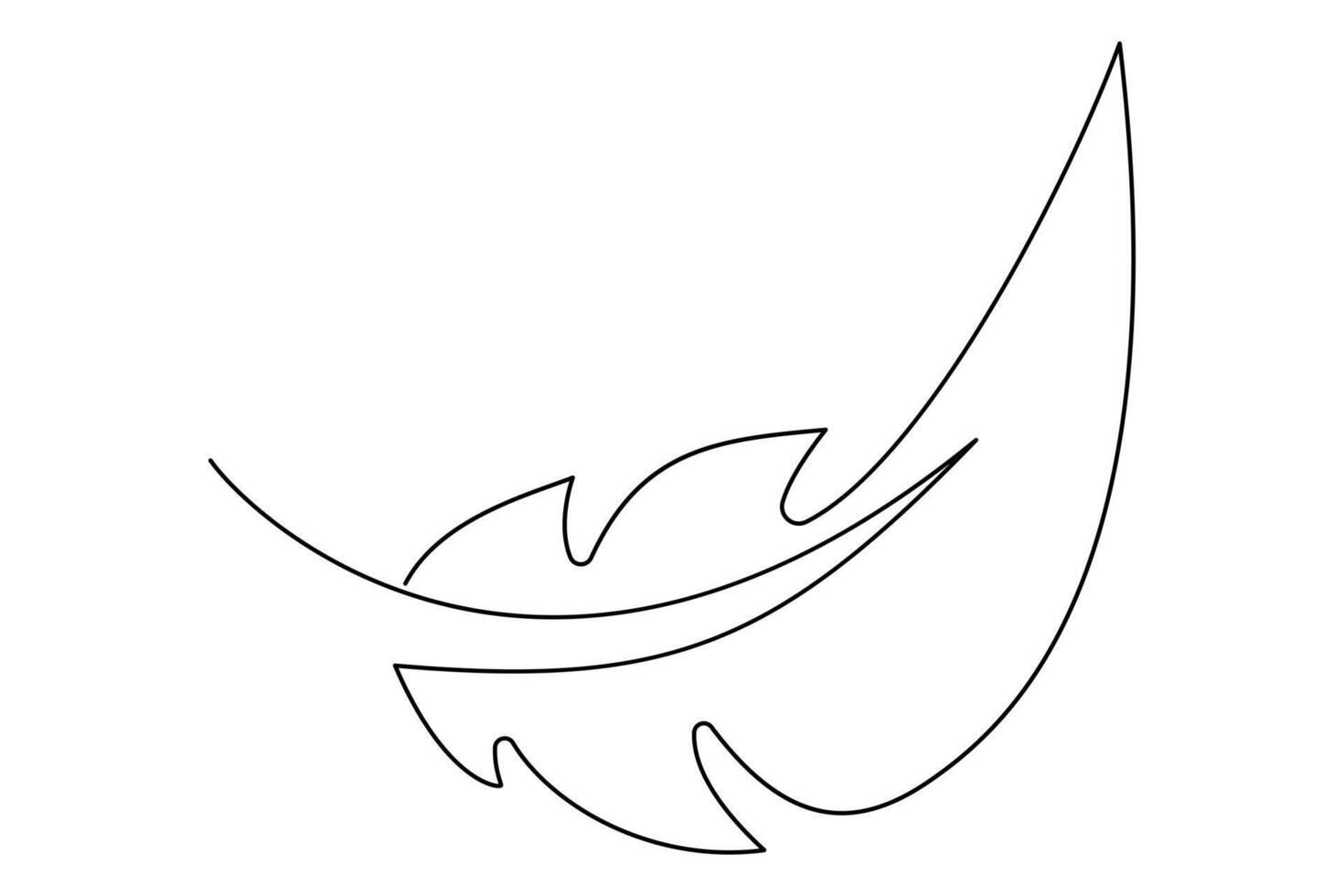 Continuous line drawing of feather for clean and modern design vector