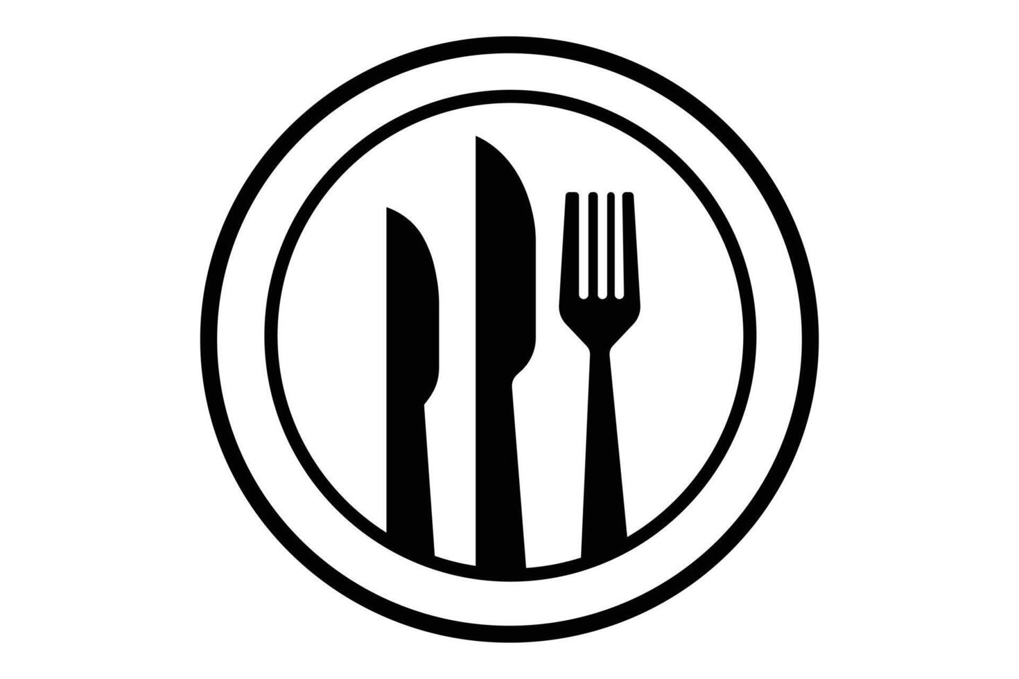 Elegant knife and fork silhouette for culinary themed designs vector