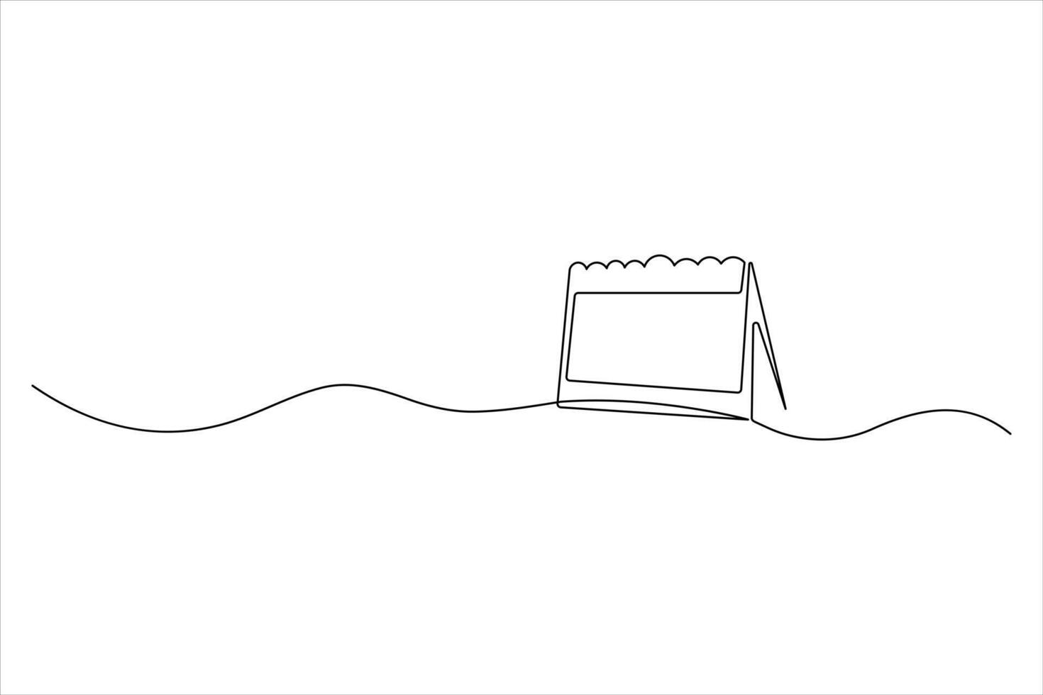 Minimalist one line calendar illustration for contemporary design vector