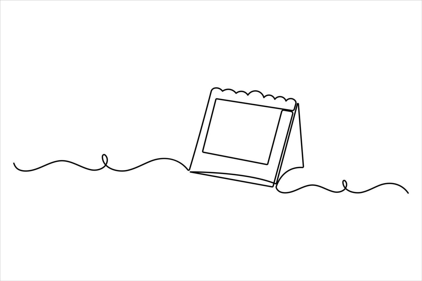 Continuous line drawing of table calendar for stylish graphics vector
