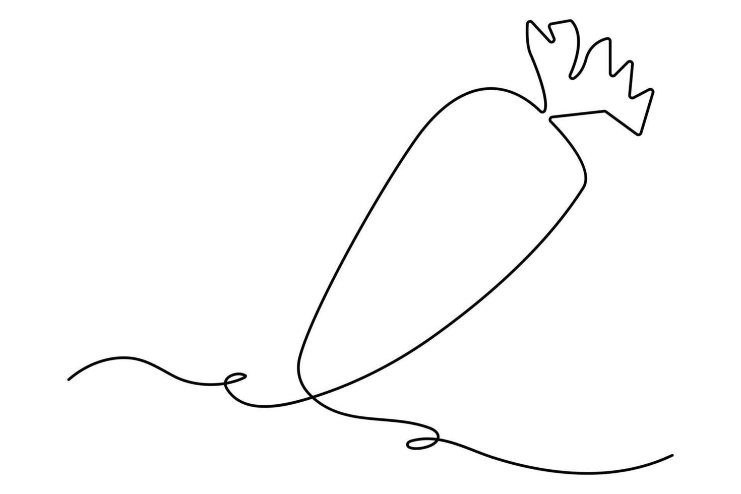 Minimalist carrot outline design perfect for print and digital media vector