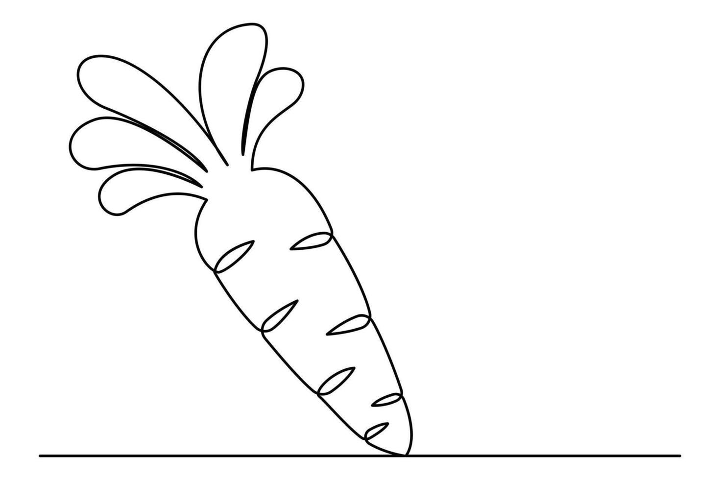 Fresh and vibrant continuous line carrot outline for market visuals vector