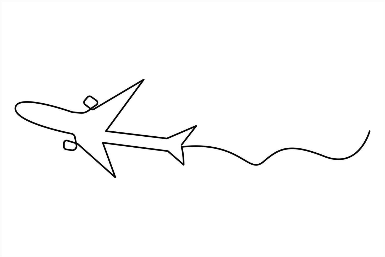 Elegant one-line minimalist airplane sketch perfect for modern travel and aviation design vector