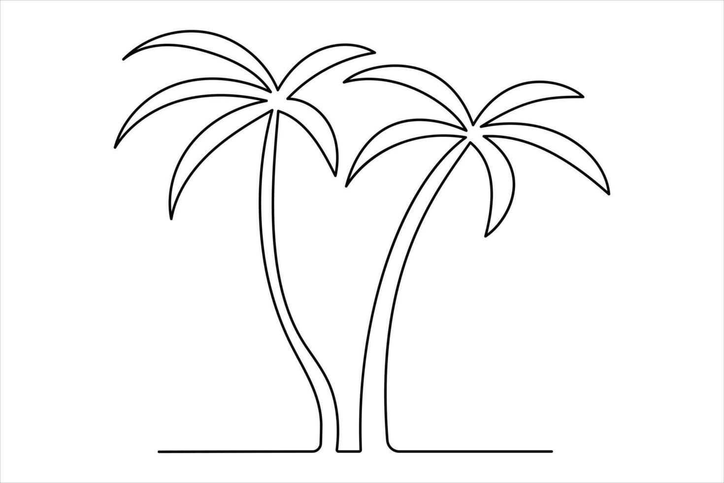 Palm tree one-line sketch for tropical branding vector