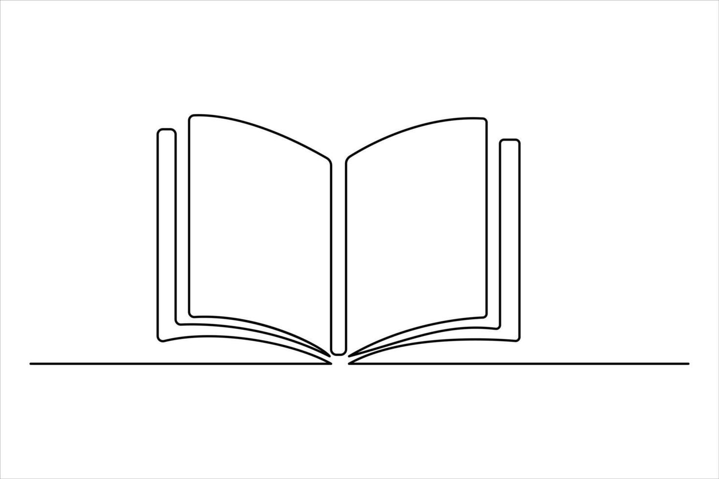 Simple continuous line book illustration for clean and artistic designs vector