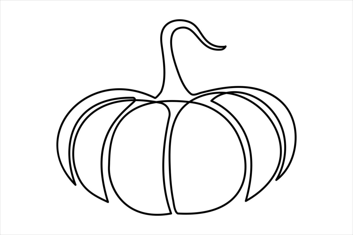 Continuous one-line drawing of a pumpkin outline stylish minimalist art for seasonal designs vector