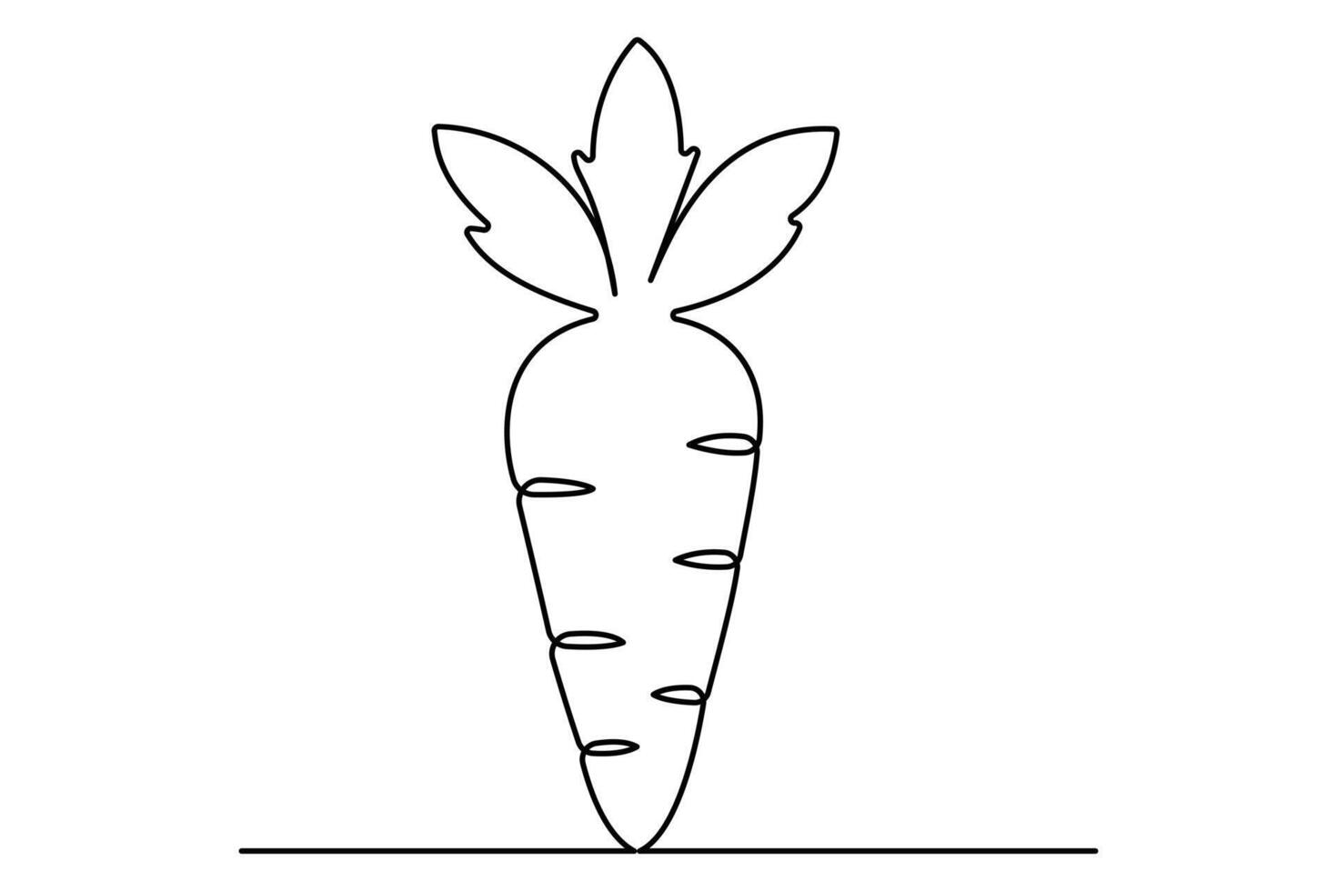 Fresh carrot one line outline drawing perfect for organic product branding vector