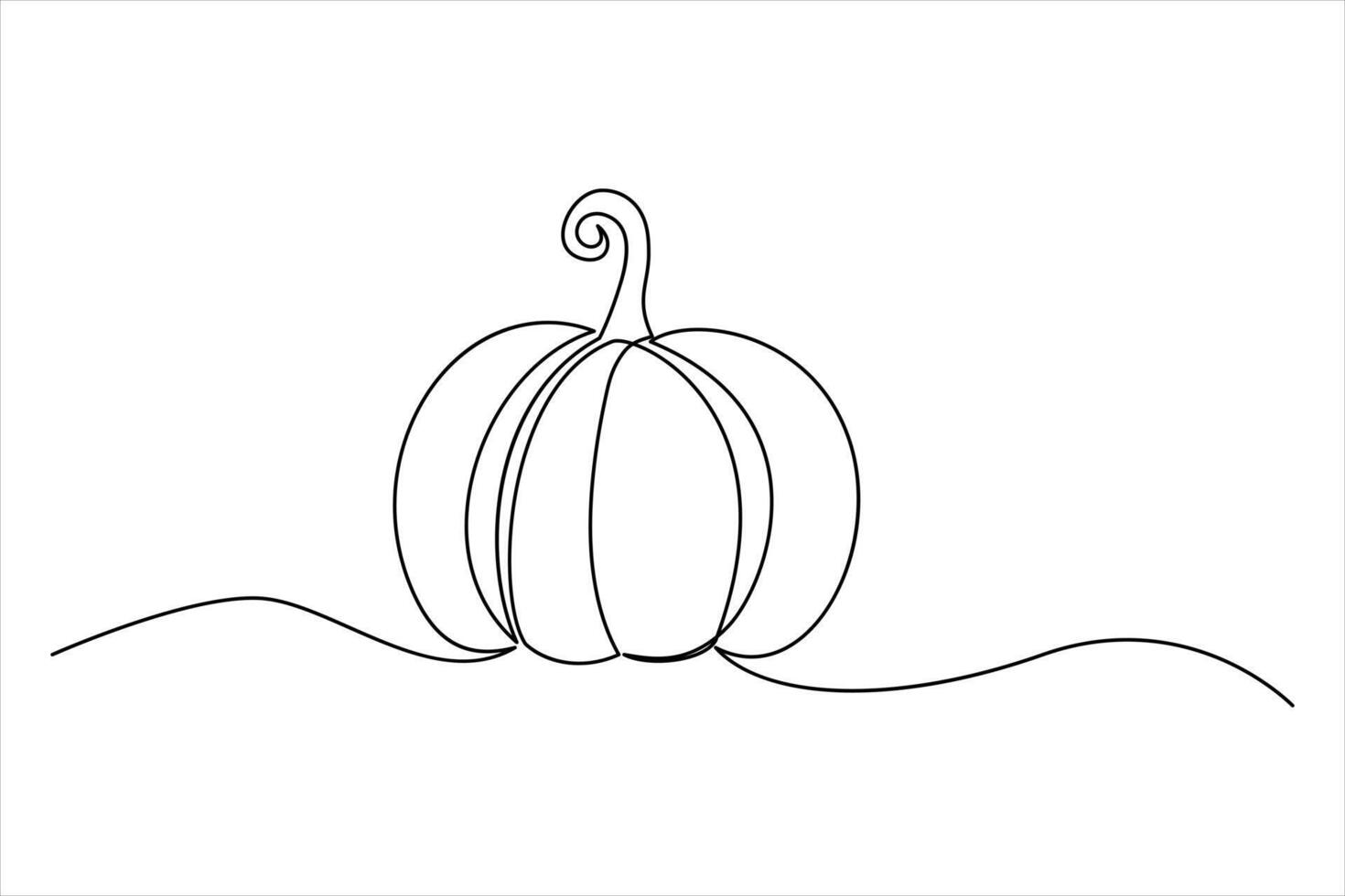 Simple continuous line drawing of a pumpkin outline modern minimalist art for seasonal illustrations vector