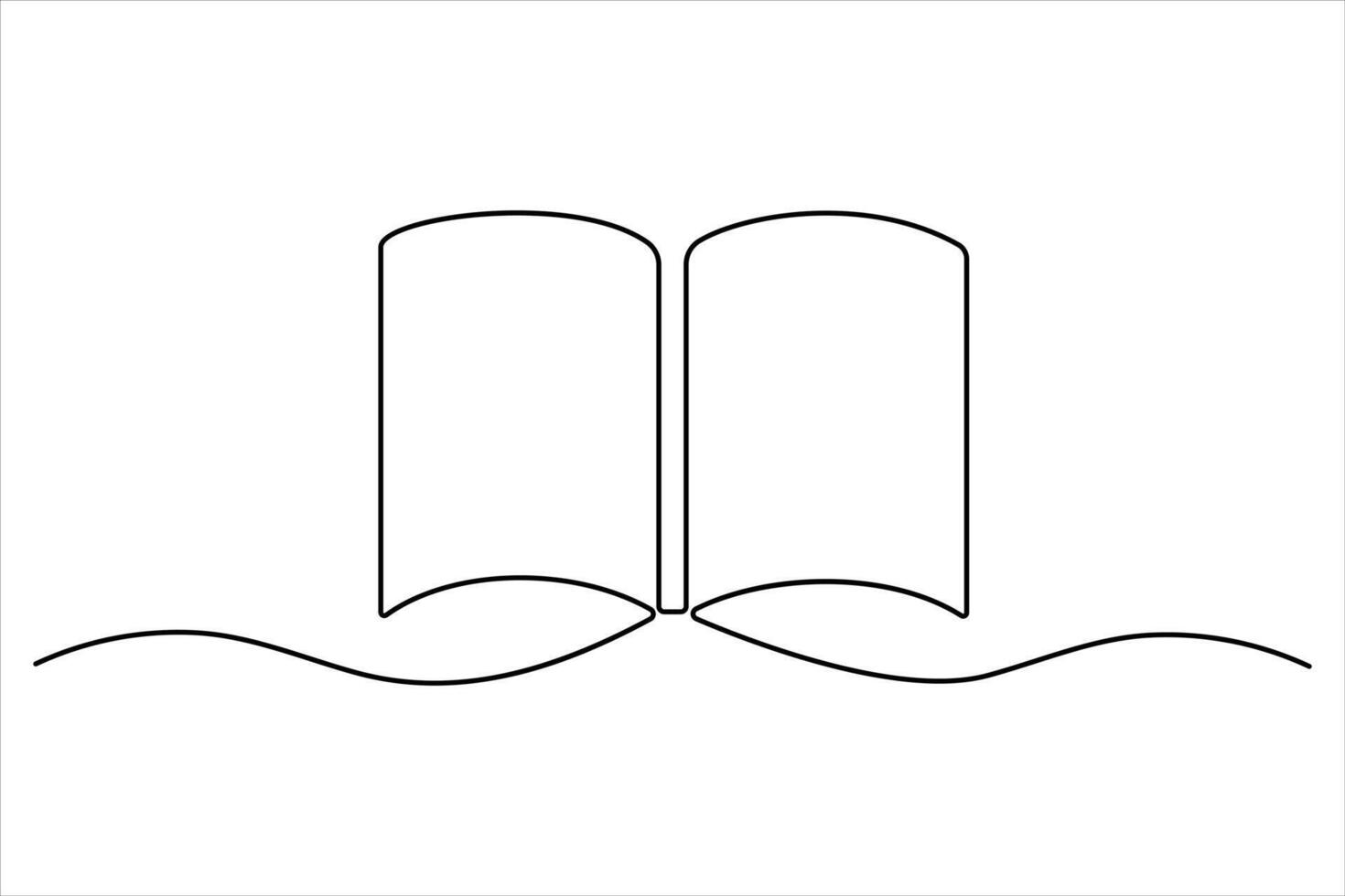 Sleek continuous line book outline design for creative graphic projects vector