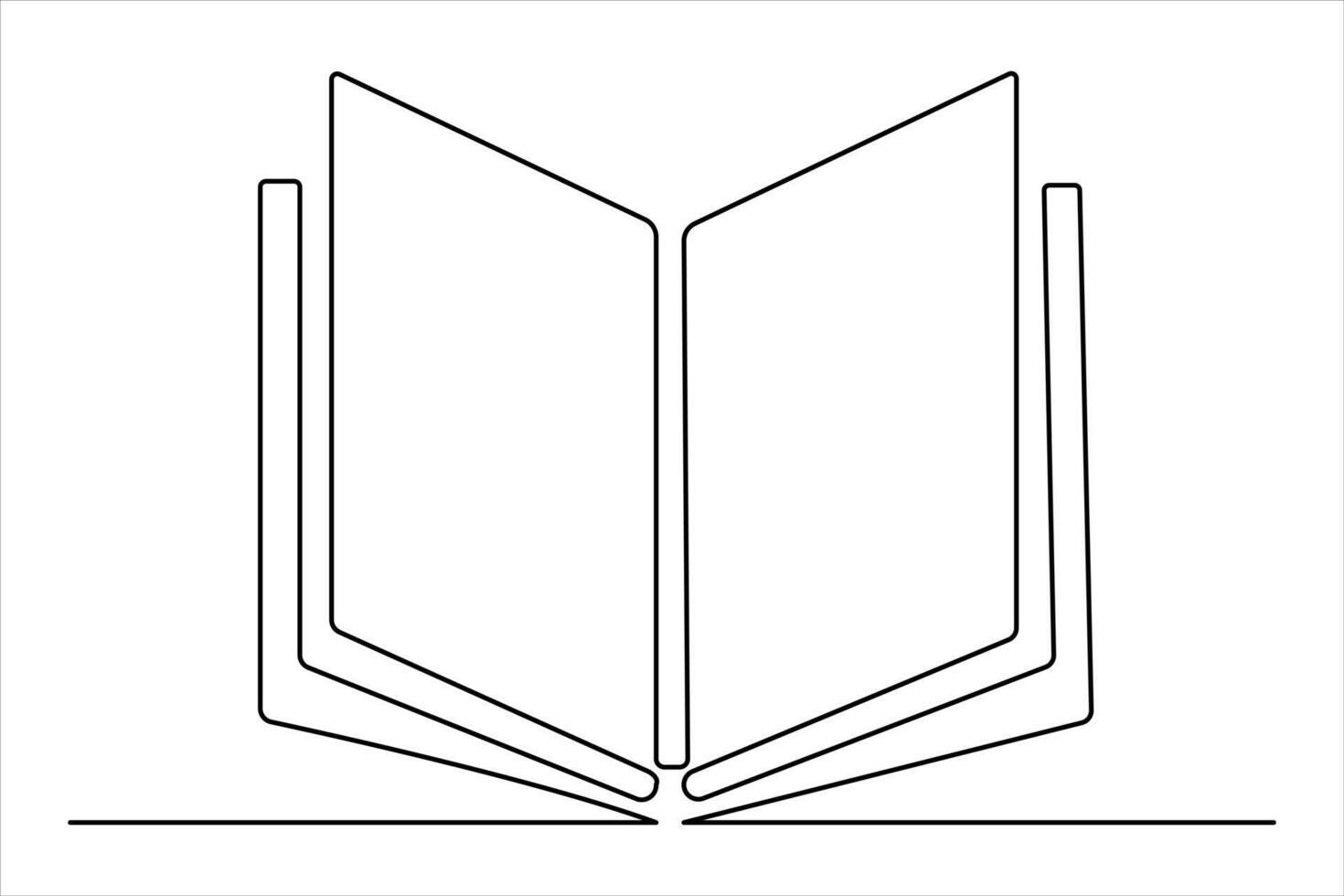 Continuous book outline in a single line art style for modern designs vector