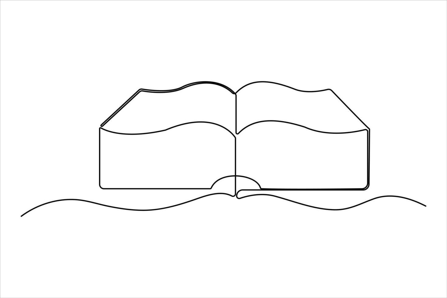 Contemporary book one line art for minimalist based designs vector