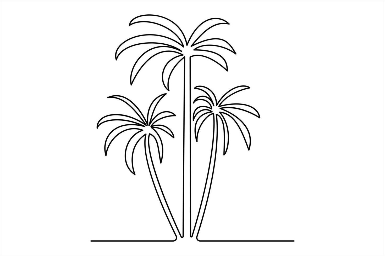 Palm tree one-line art perfect for clean art designs vector