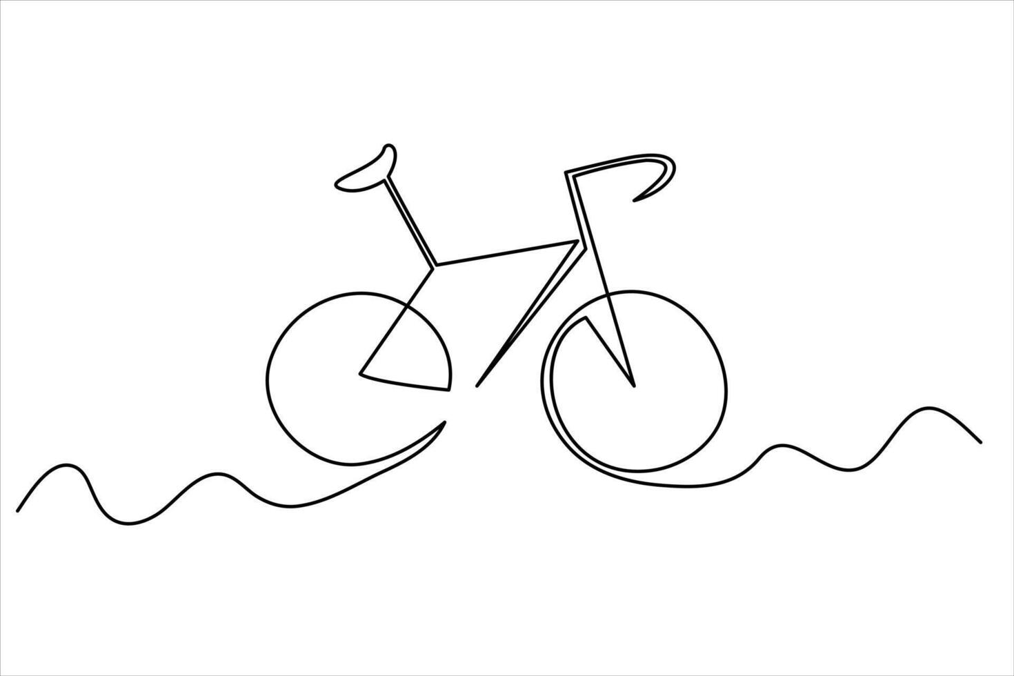 Artistic bicycle outline in a single line illustration vector