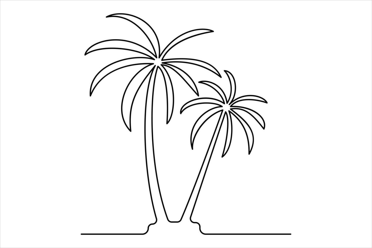 Tropical palm tree minimalist art for logos vector