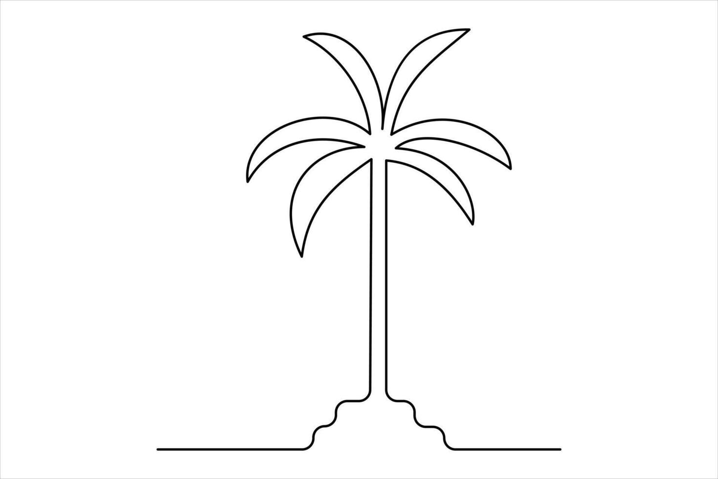 Palm tree one-line drawing perfect for coastal decor vector