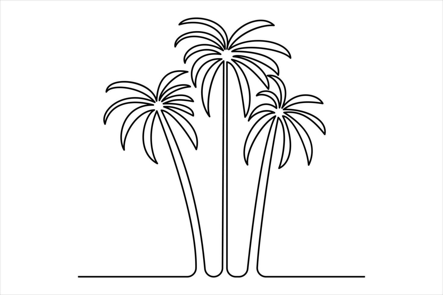 Minimalistic tropical palm tree drawing for branding vector