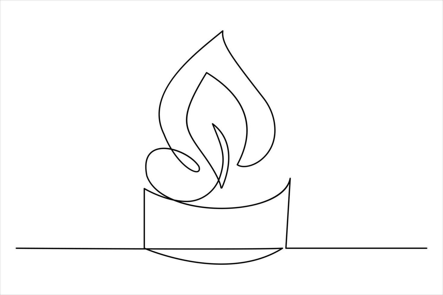 Stylized one line candle drawing for minimal and creative art vector