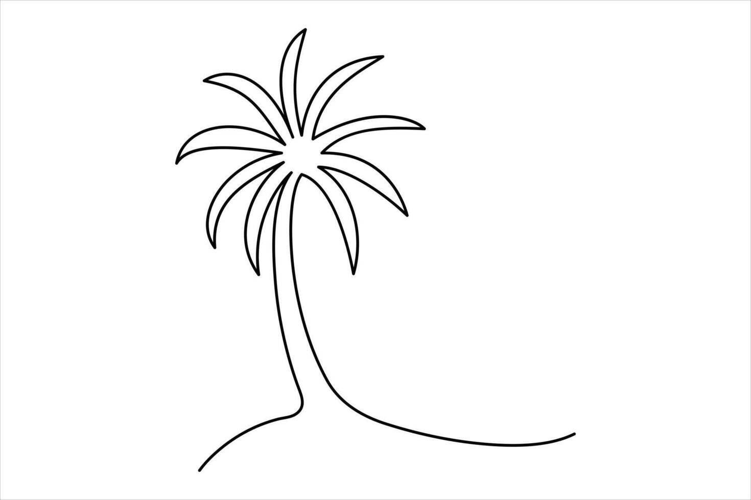 Clean and simple palm tree one-line design vector