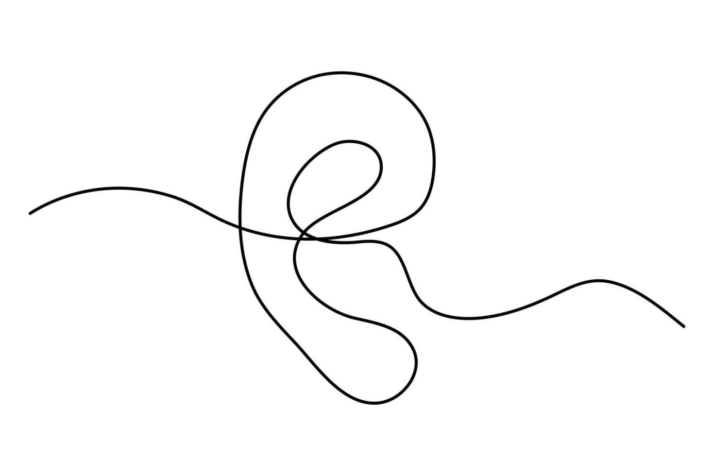 Modern minimalist human ear in continuous line art for designs vector