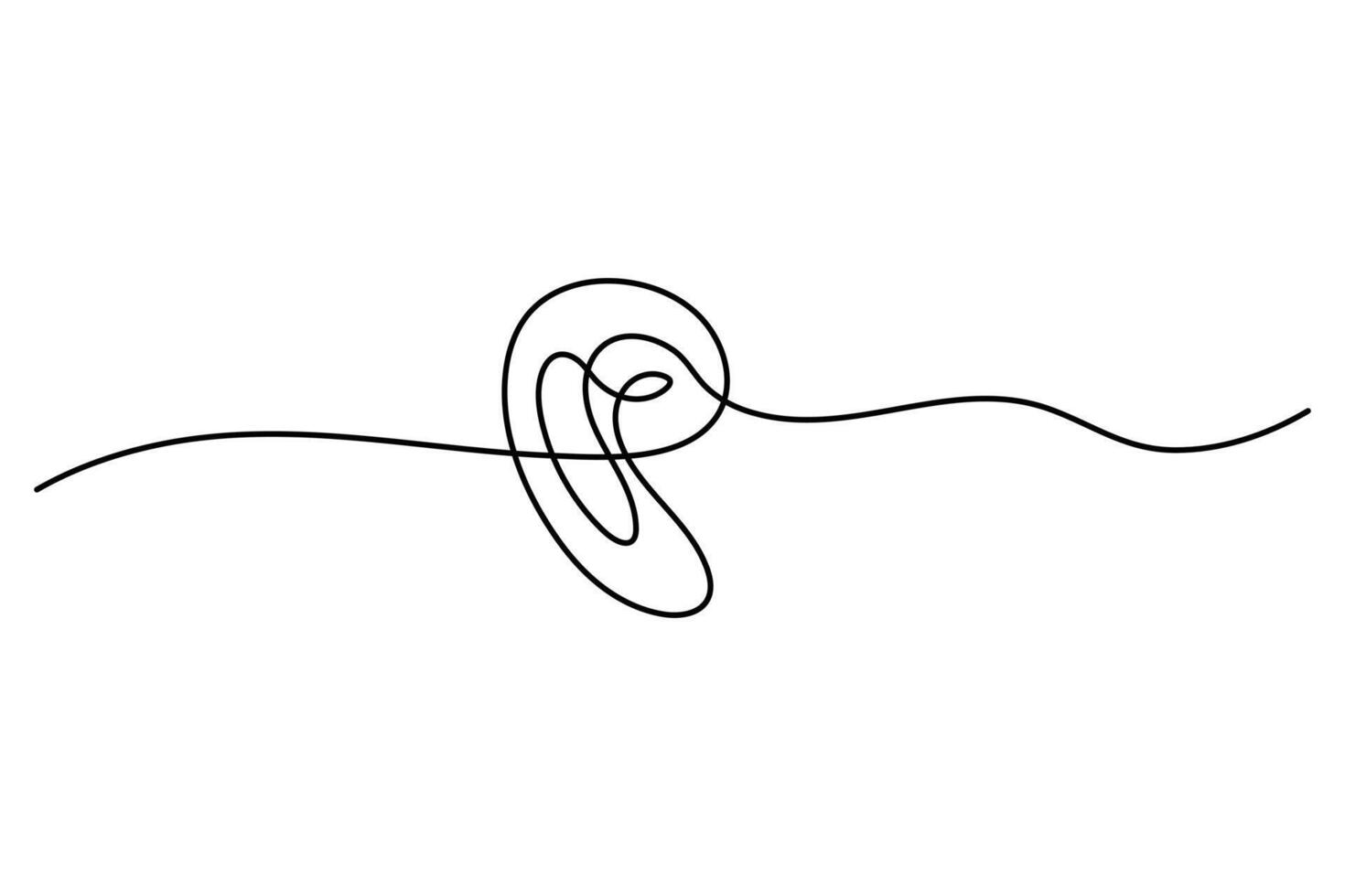 Minimal human ear in single line art for trendy illustrations vector