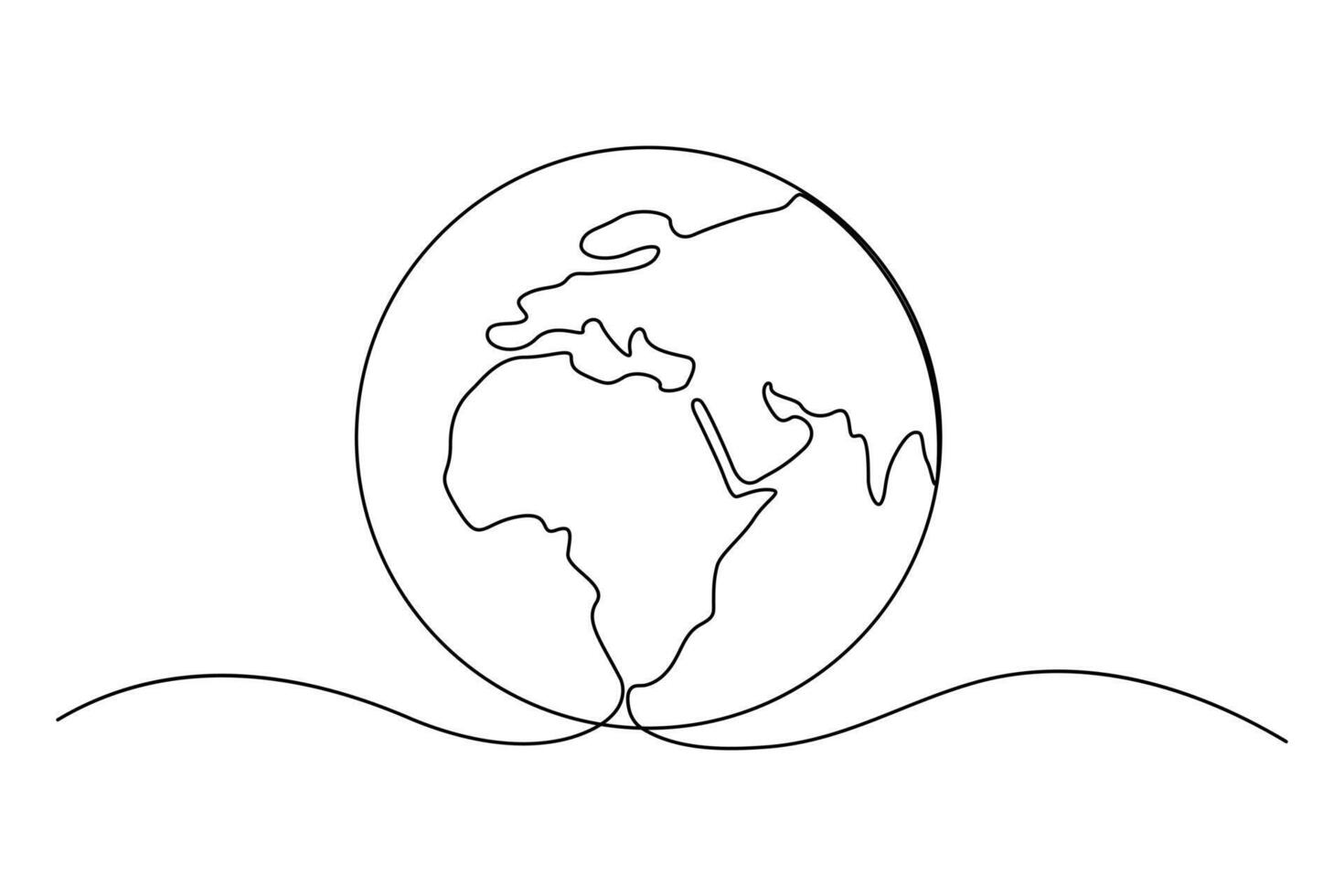 Earth globe in simple line art style for clean and creative illustrations vector