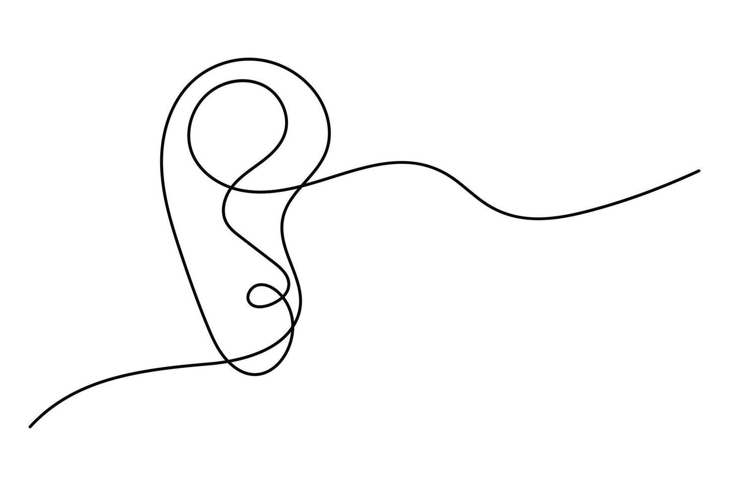 Stylish continuous line human ear drawing for art vector