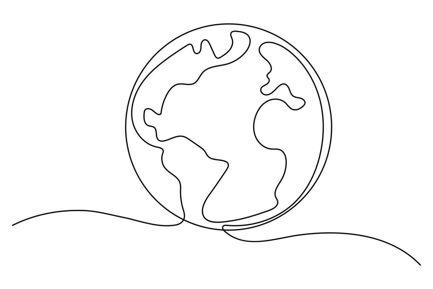 Simple and elegant globe in one line art for graphic design vector