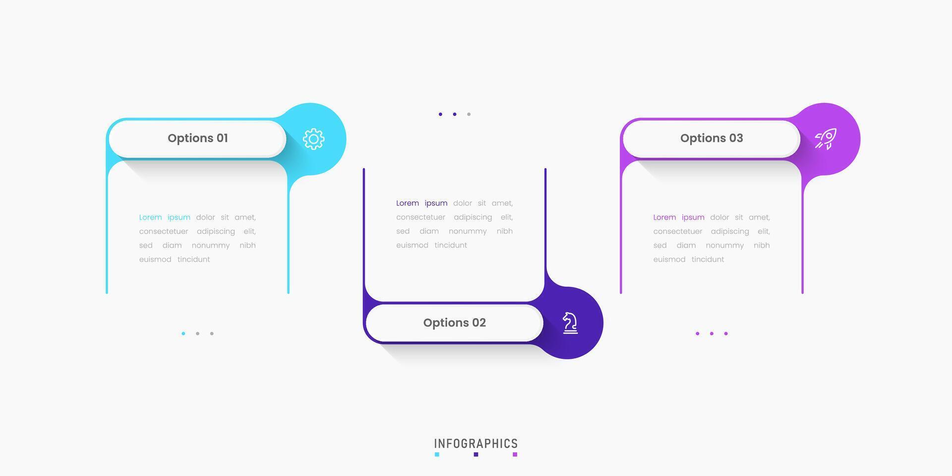 Infographic label design template with icons and 3 options or steps. Can be used for process diagram, presentations, workflow layout, banner, flow chart, info graph. vector